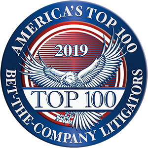 America's Top 100
Bet-the-Company Litigators 2019® Recipient Award