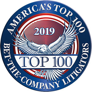 America's Top 100 Bet-the-Company Litigators 2019® Recipient Award